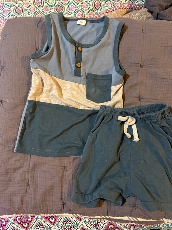 Other - Blue and grey Boys' Tank & Shorts Set